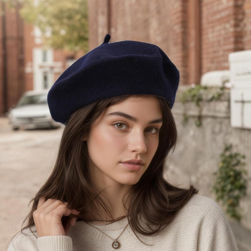AURORAAEGIS French Beret Hats for Women - Classic Wool Beret Hats Soft Knit Winter Cloche for Daily Outfits - Image 4